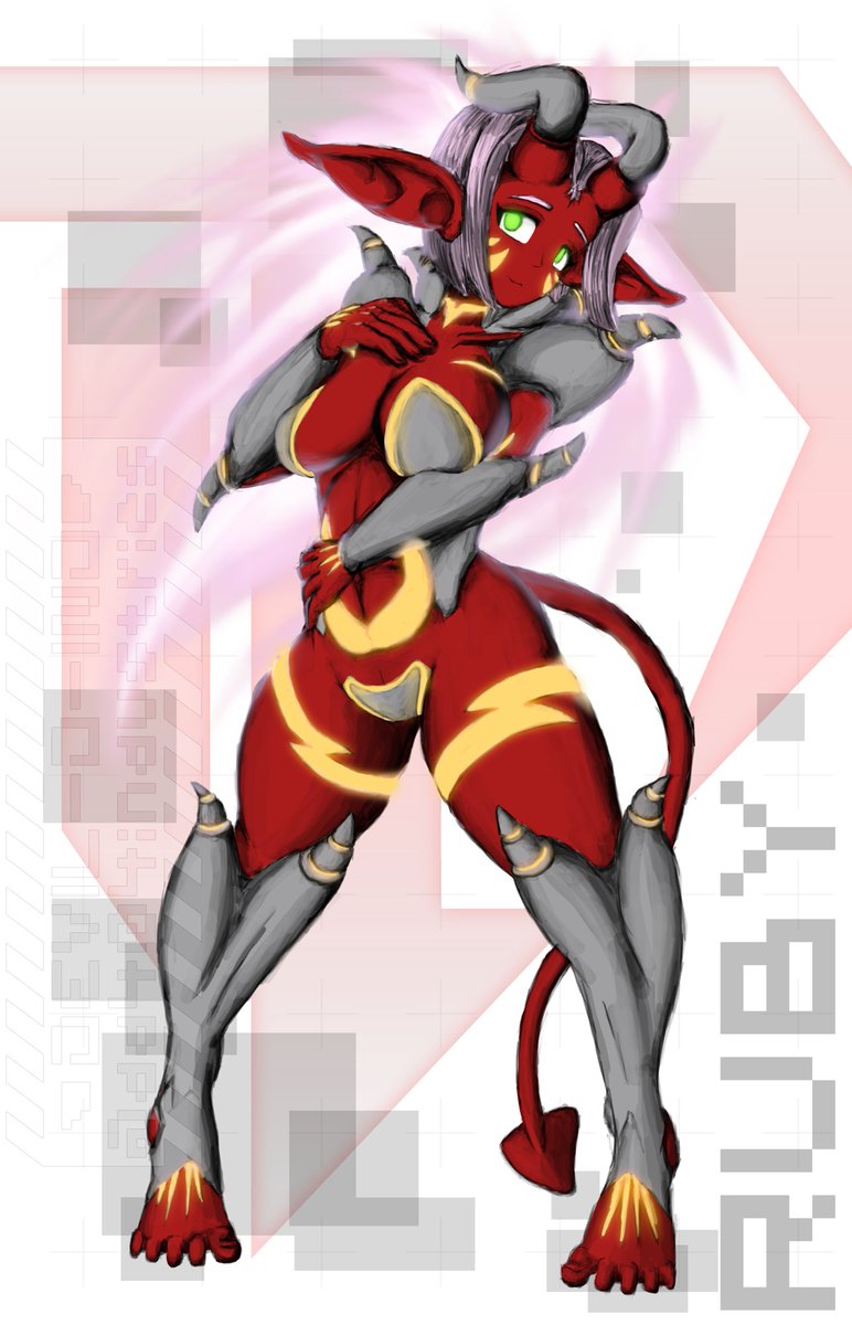 dd404industries's tweet image. Follow up to x.com/dd404industrie… , here is the 'finalized' version!
I even added in colors and made an extra... Puke green retro computer version?

Dunno what I should call it exactly, but I dig it personally.
#sketch #redraw #demongirl #oc