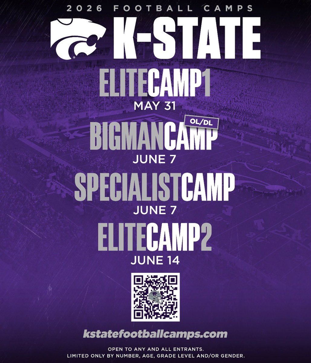 NickM6013's tweet photo. Thank you @KStateFB for the invite out to camp this summer! Can’t wait to be out in Manhattan and compete! 

@SixZeroAcademy @CK_KleinCollin @spedbraet @ZacCox_ @MattT8Scouting @BrandonHuffman #EMAW #DungeonFamily https://t.co/Zfu053Mrkl