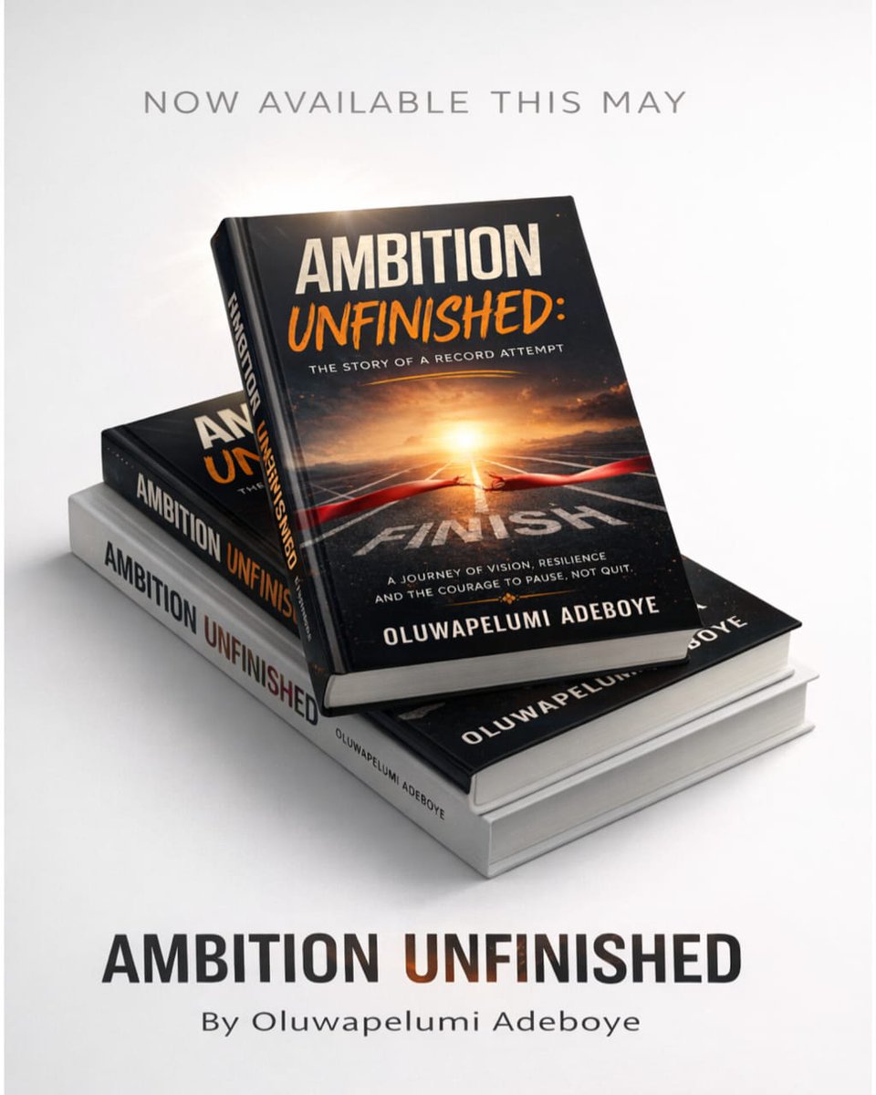 gopelumiadeboye's tweet photo. For two years, I chased a Guinness World Record. I met amazing people, faced challenges I never expected, and learned lessons that changed me. The record is on hold but the story lives on. Ambition Unfinished, out this May. https://t.co/7Hi3F9FJas