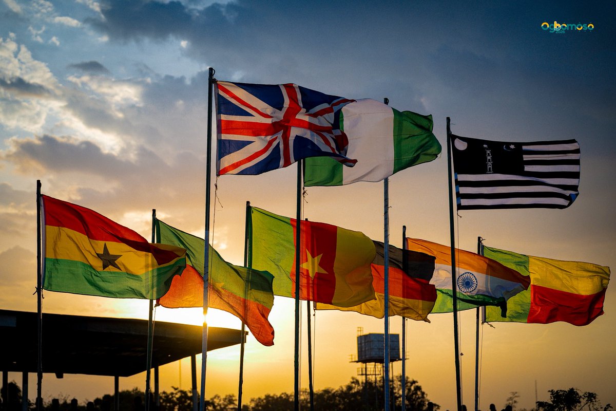 MuslimYouthNGA's tweet photo. There is a profound peace that settles over the Ijtema as the day comes to a close. The flags continue to fly high, reminding us that while the sun may set, our commitment to the Love of Allah never wavers. 🕊️✨

“I can't love something that sets,” said Prophet Ibrahim (as). We look past the fading light to the One who is Eternal.

May our reformation be as constant as the rising and setting of the sun. 🤲💚

#Ogbomoso2026 #MKANIjtema #SunsetReflections #LoveOfAllah #Ahmadiyya