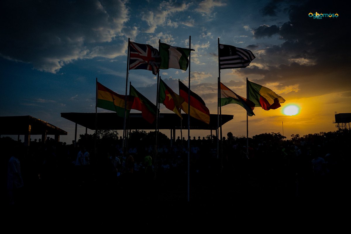 MuslimYouthNGA's tweet photo. There is a profound peace that settles over the Ijtema as the day comes to a close. The flags continue to fly high, reminding us that while the sun may set, our commitment to the Love of Allah never wavers. 🕊️✨

“I can't love something that sets,” said Prophet Ibrahim (as). We look past the fading light to the One who is Eternal.

May our reformation be as constant as the rising and setting of the sun. 🤲💚

#Ogbomoso2026 #MKANIjtema #SunsetReflections #LoveOfAllah #Ahmadiyya
