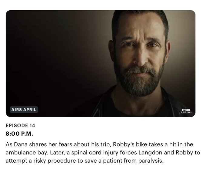 cloneposter's tweet image. Dr. Robby &amp;amp; Dr. Langdon begin to repair their working relationship while working closely together. Probably getting yelled at by a surgeon from orthopedics (Dr. Garcia? Dr. Walsh?) #ThePitt #PittSpoilers #theory