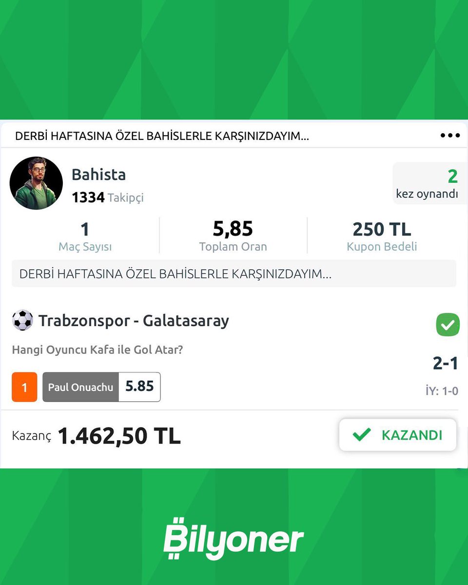 Bilyoner 💚 tweet media