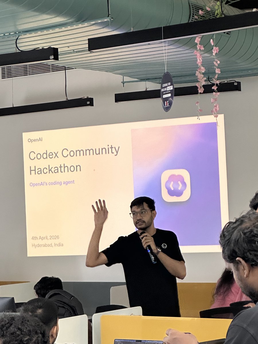 alixsteps's tweet photo. Awesome Experience of India’s first Codex Hackathon in Hyderabad 
Great energy It was thanks to  ⁦@KushalVijay_⁩  ⁦@OpenAi Codex

#Codex #Hackathon #OpenAI #Hyderabad #AI https://t.co/olOujjG5oi
