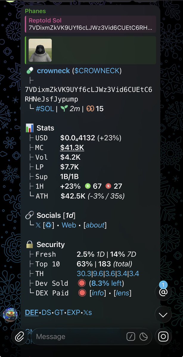Watch your entry on $CROWNECK
high gamble 🎲🎲🎲
Ca::

7VDixmZkVK9UYf6cLJWz3Vid6CUEtC6RHNeJsfJypump

#Solanamemecoin #Solana #Earlyalphacalls #Memecoin