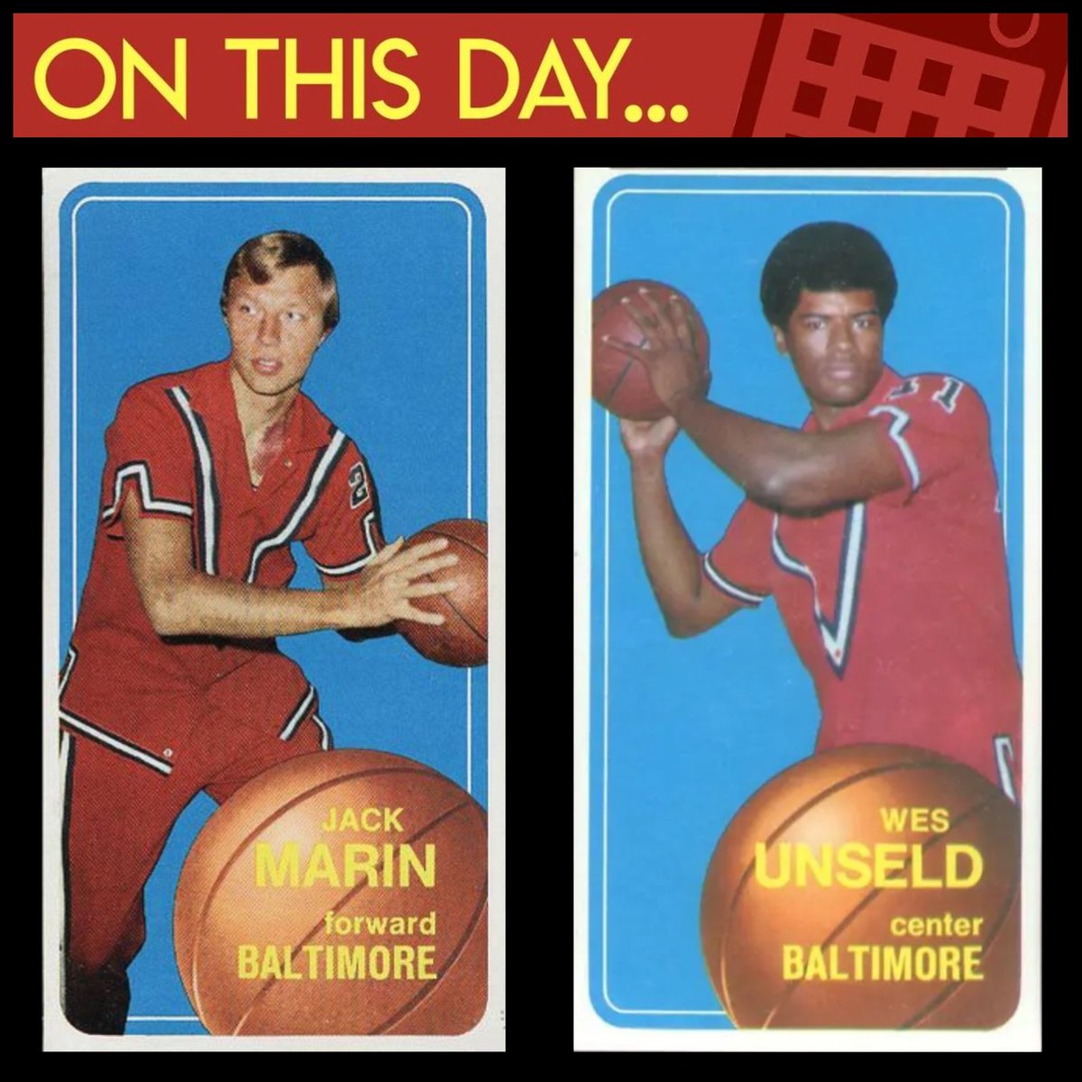 VanderlansJim's tweet image. April 4, 1971 - Jack Marin scores 33 points and grabs 16 rebounds, and Wes Unseld adds a game high of 22 rebounds along with 16 points, to lead the #Baltimore Bullets to a 128-120 victory over the Philadelphia #76ers in Game 7 of the Eastern Conference Semifinals
#NBA #OTD #1970s