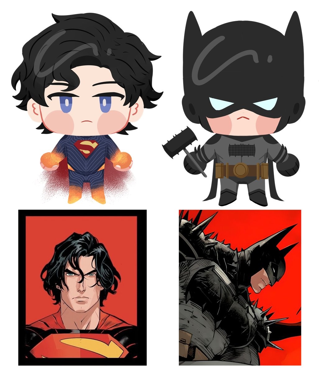 bagelexe's tweet image. absolute superbat 🤏 #absolutesuperman #absolutebatman