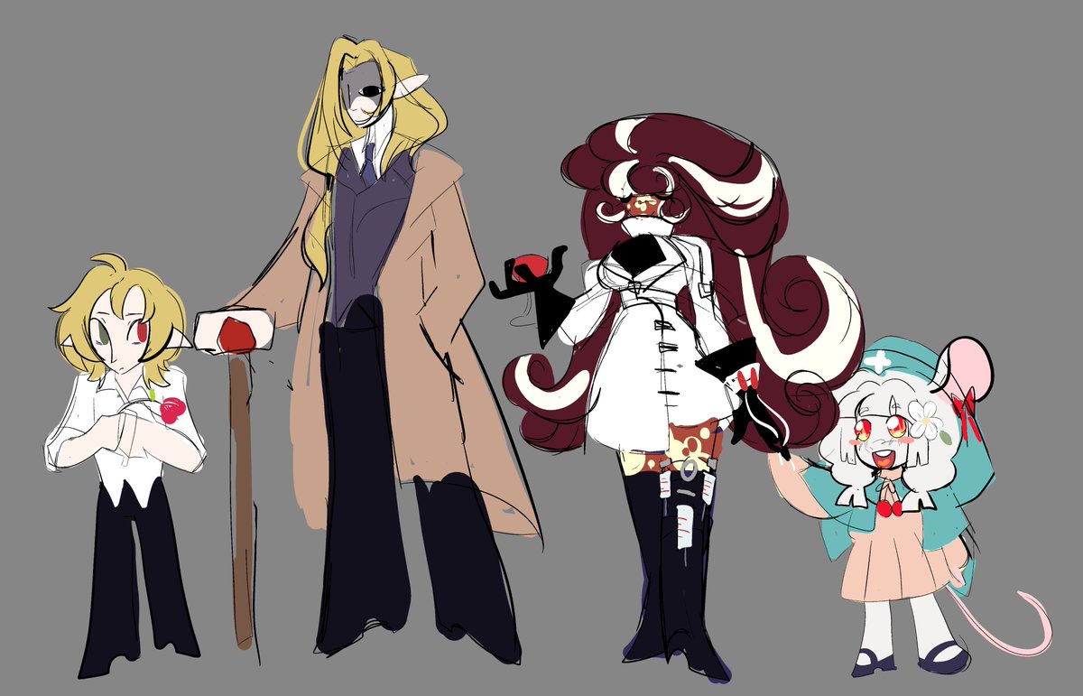 i'm rewritting some stuff about pipsqueak so i decided to change her lore a bit! have this sketch i did bc i haven't posted in a while
Also first time showing Mallory around! She's pipsqueak mentor, and a loyal partner of ravenlock family business 

#zzzoc #pipsvlad