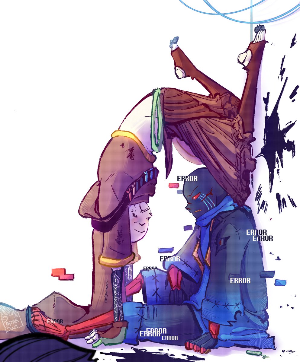 Paper_Bun_'s tweet image. I wasn’t planning to post today at all… then I came across a cool YCH on Pinterest. 

Now I’m going back to working on my studies ‧⁺◟( ᵒ̴̶̷̥́ ·̫ ᵒ̴̶̷̣̥̀ )

HBD Error! 🧶✨4️⃣0️⃣4️⃣

#underverse #undertaleAU #errink #errorink