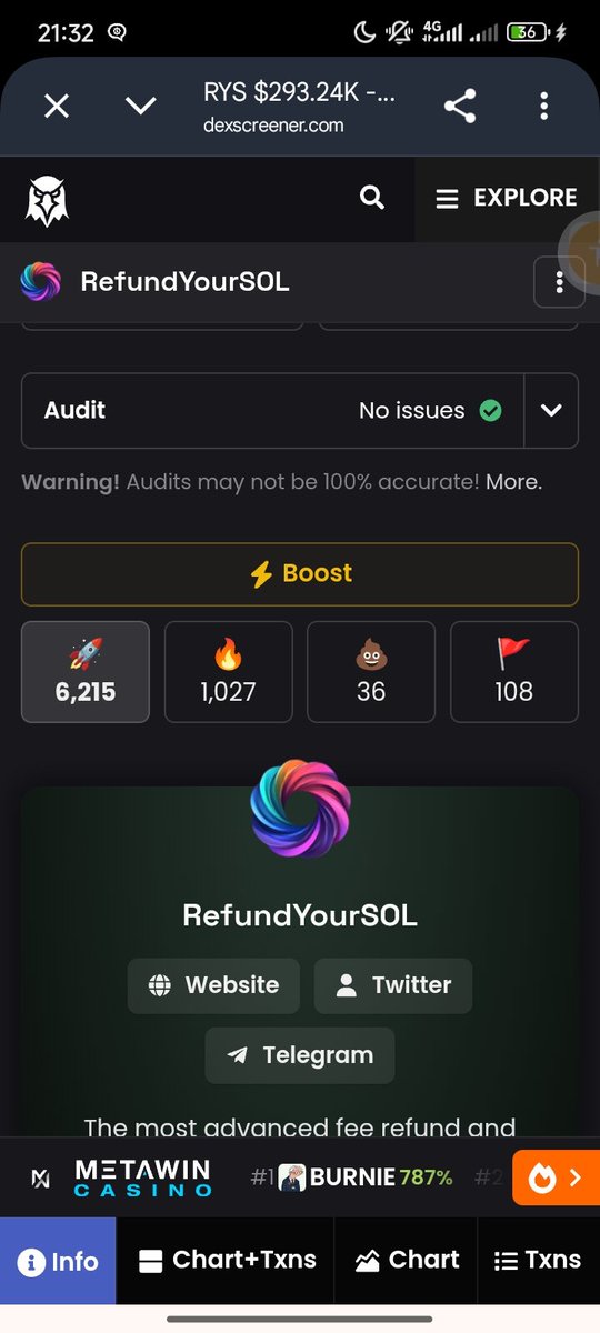 Not paid promotion 

But check out refund your sol 
$RYS