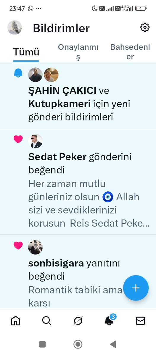 Beğeniniz için çok teşekkür ederim 🙏 bu gece mutlu ettiniz beni sağolun <a href="/sedat_peker/">Sedat Peker</a>