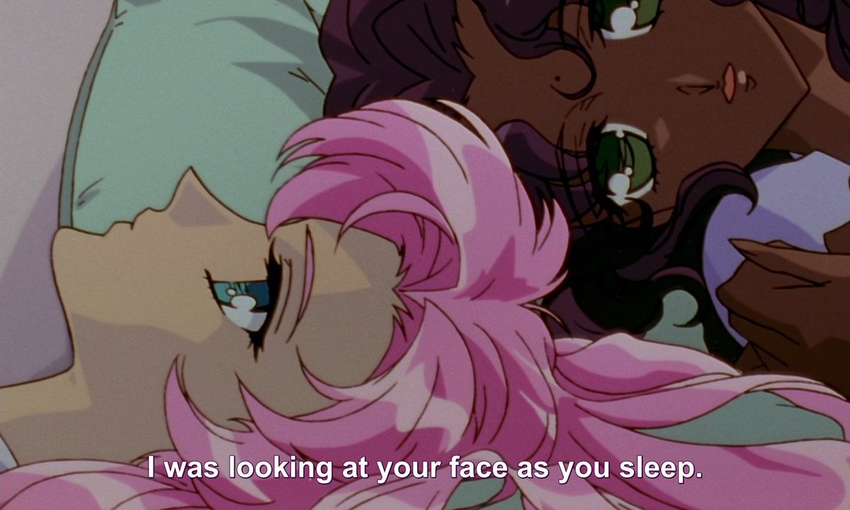 IC11O1's tweet photo. anthy and utena watching each other as they sleep https://t.co/VWUZKJuWMj