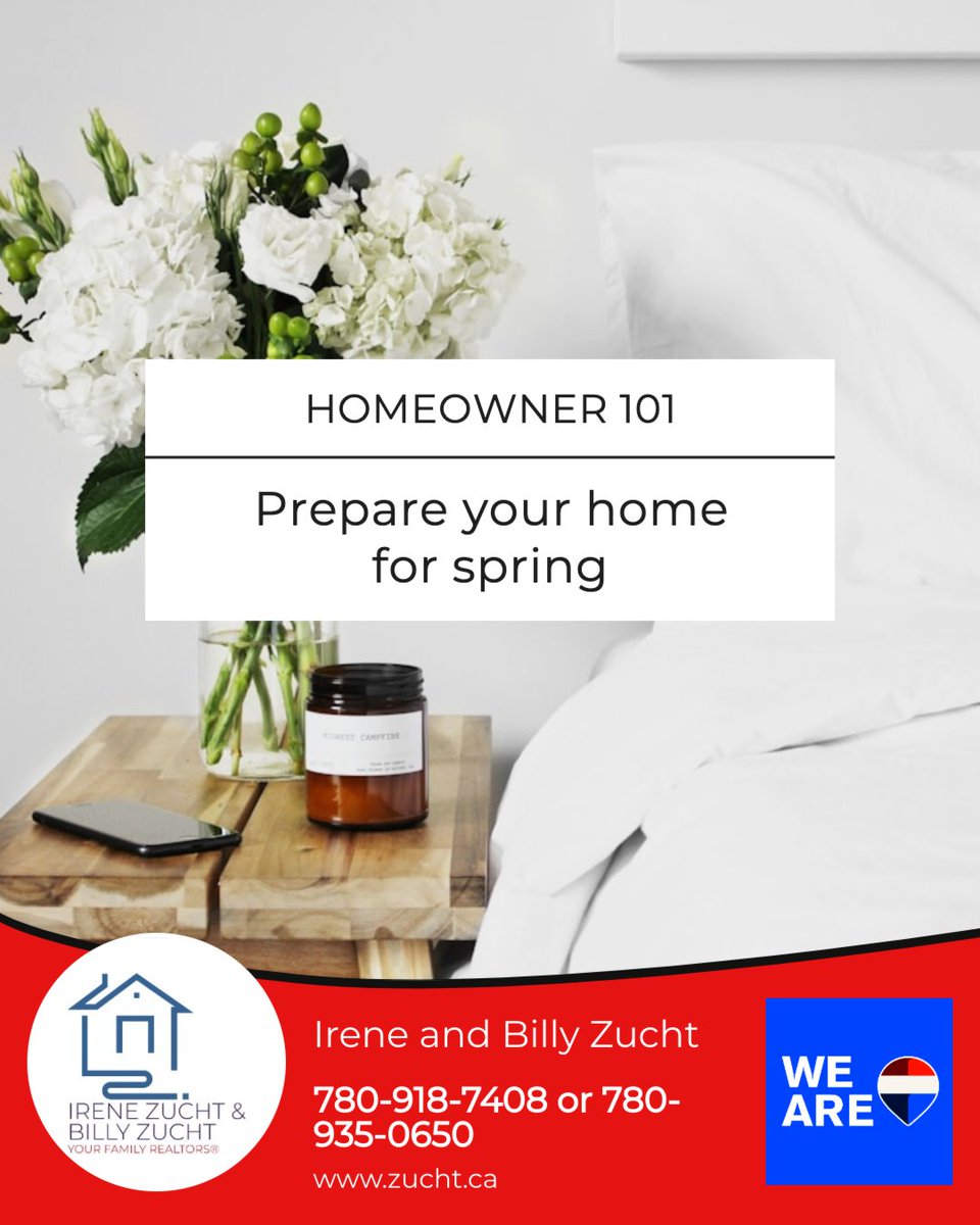 Bzucht's tweet image. Home maintenance is vital to maintaining the property value of your home. 

Consider these areas of your home:
1️⃣ Check your HVAC system
2️⃣ Clean out gutters 
3️⃣ Inspect your roof for damaged shingles or leaks
4️⃣ Prepare the garden
5️⃣ Power wash your driveway

#fortsask