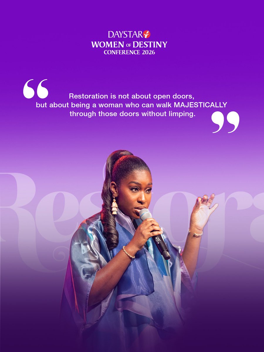 DaystarNG's tweet image. Swipe for some powerful reminders for every woman stepping into her season of Restoration by @tosin_yemisanni 

Which of these spoke to you the most today? 

Relive the full conference on demand on our YouTube channel…link in bio

#Restoration #WomenOfDestiny