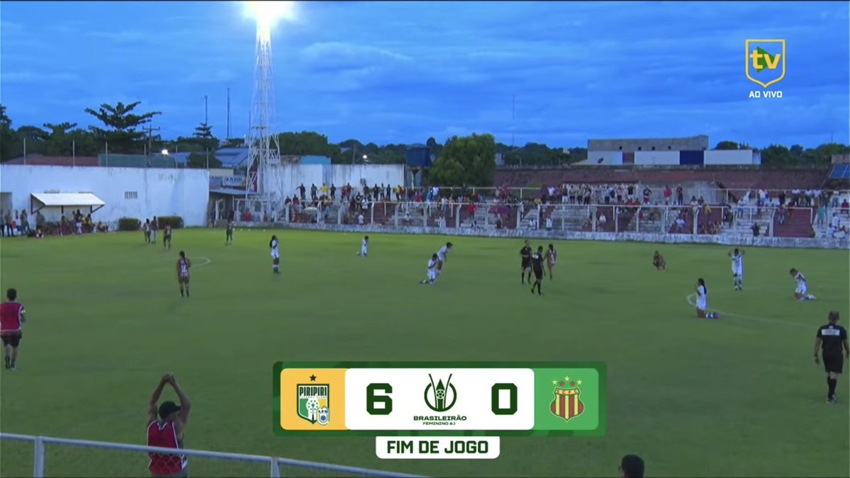 #BRFemininoA3 | Fim de jogo na Arena Ytacoatiara: Liga Sanjoanense/Piripiri 6x0 Sampaio Corrêa. Baque severo da Bolívia Querida no Feminino. 

Classificação após 3 rodadas:

9 Liga Sanjoanense (+ 9 SG, 9 GP)
4 Remo (-1, 2)
2 Sampaio Corrêa (-6, 0)
1 Paraíso (-2, 3)