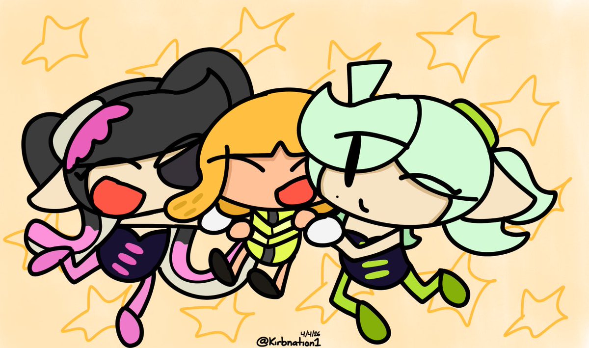 Kirbnation1's tweet photo. Agent 4 with her mom and her really cool aunt ⭐️💚💖
#Splatoon https://t.co/1Cf8m5WXXR