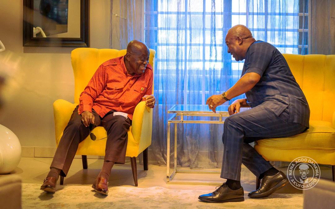 Asempa947_FM's tweet image. Earlier today, whilst in Kwahu for Easter, former President Akufo-Addo paid a visit to President John Mahama, who is also in Kwahu for the Kwahu Business Forum.

#asempafm