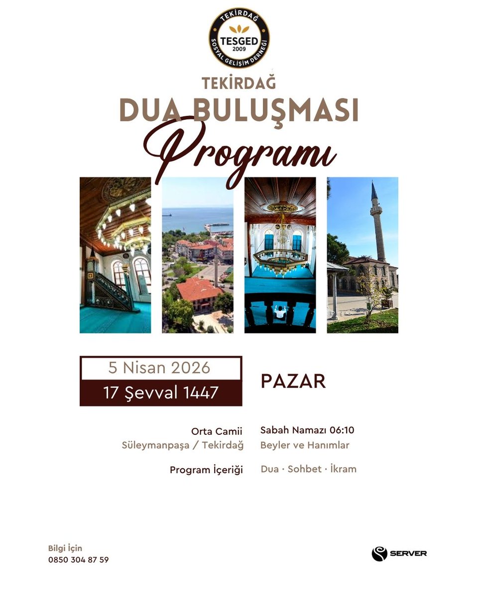 TESGED's tweet photo. Kabul olunacak bir Hac ve bir Umre sevabı kazanmak için sizleri Sabah Namazı ve Dua buluşmasına, Orta Camii’ye davet ediyoruz https://t.co/yc4Byzs3y0