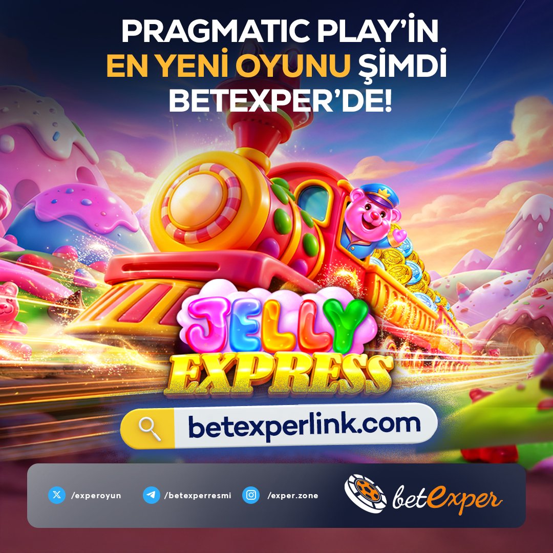 experoyun's tweet photo. 🚂 Jelly Express İle Kazanç Treni Kalkıyor!

💫 Dünyaca ünlü oyun sağlayıcısı Pragmatic Play’in en yeni ve en eğlenceli slot oyunu Jelly Express, şimdi Betexper ayrıcalığıyla seni bekliyor!

🎯 Hemen giriş yap, Jelly Express’in büyülü raylarında büyük ödüllere doğru yola çık!

📎 https://t.co/EPzI0A38XQ