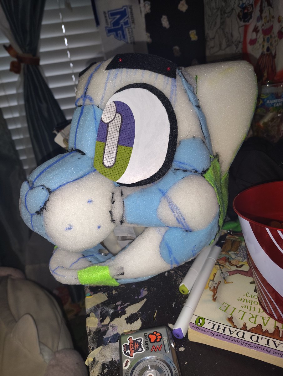 SSSchnitzel's tweet photo. Currently working on another fursuit!! :D this ones gonna be my sona PJ, and its my 4th suit so yea i think im getting better😭#furry #fursuit #fursuitmaking (dont mind my room...🥀🥀) https://t.co/iK0JaBFhZm