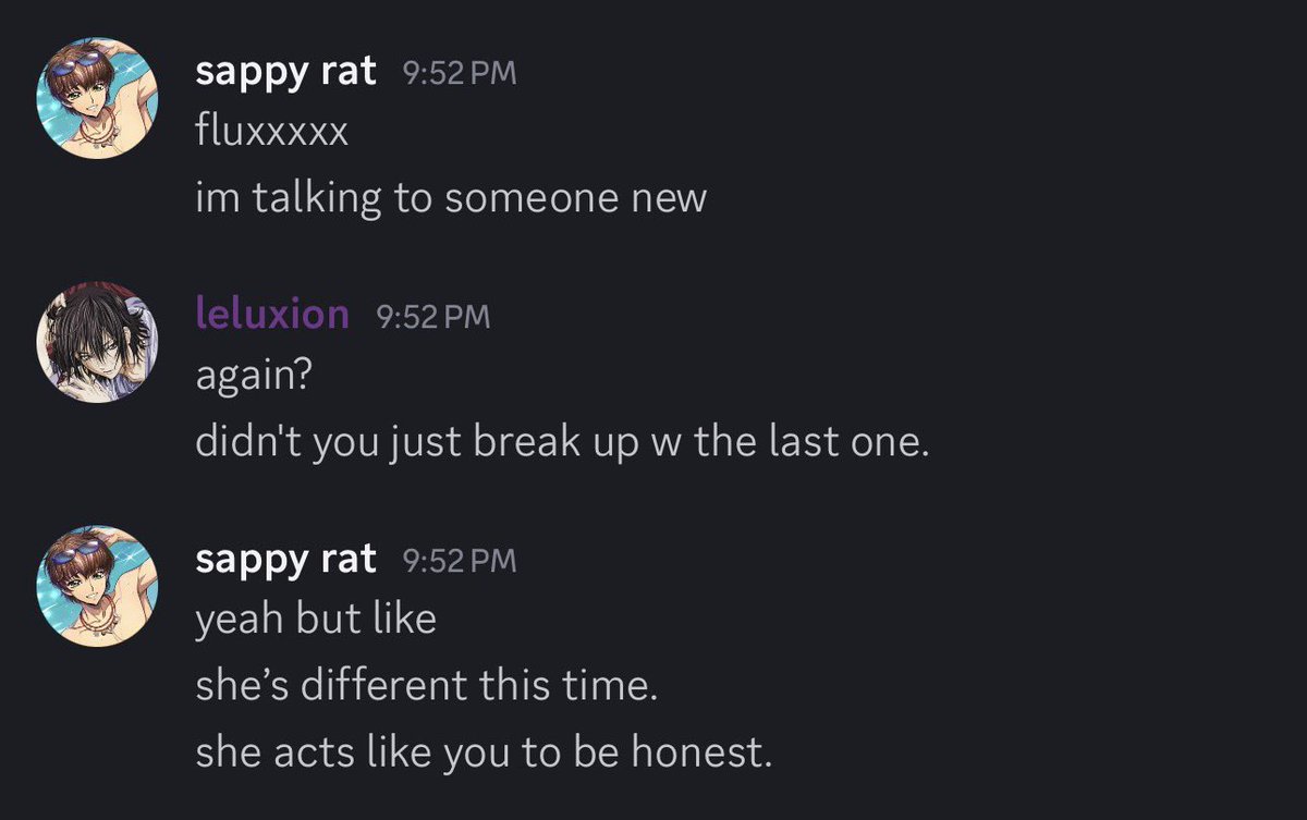 lies4dear's tweet image. a short #fluxarata ; #socmed au (#stateshipping), 

in which 🪻 had to move away and leave his childhood friend behind. they keep in touch online over discord as romantic trouble brews for 🌻, leading him to always ask 🪻 for advice.