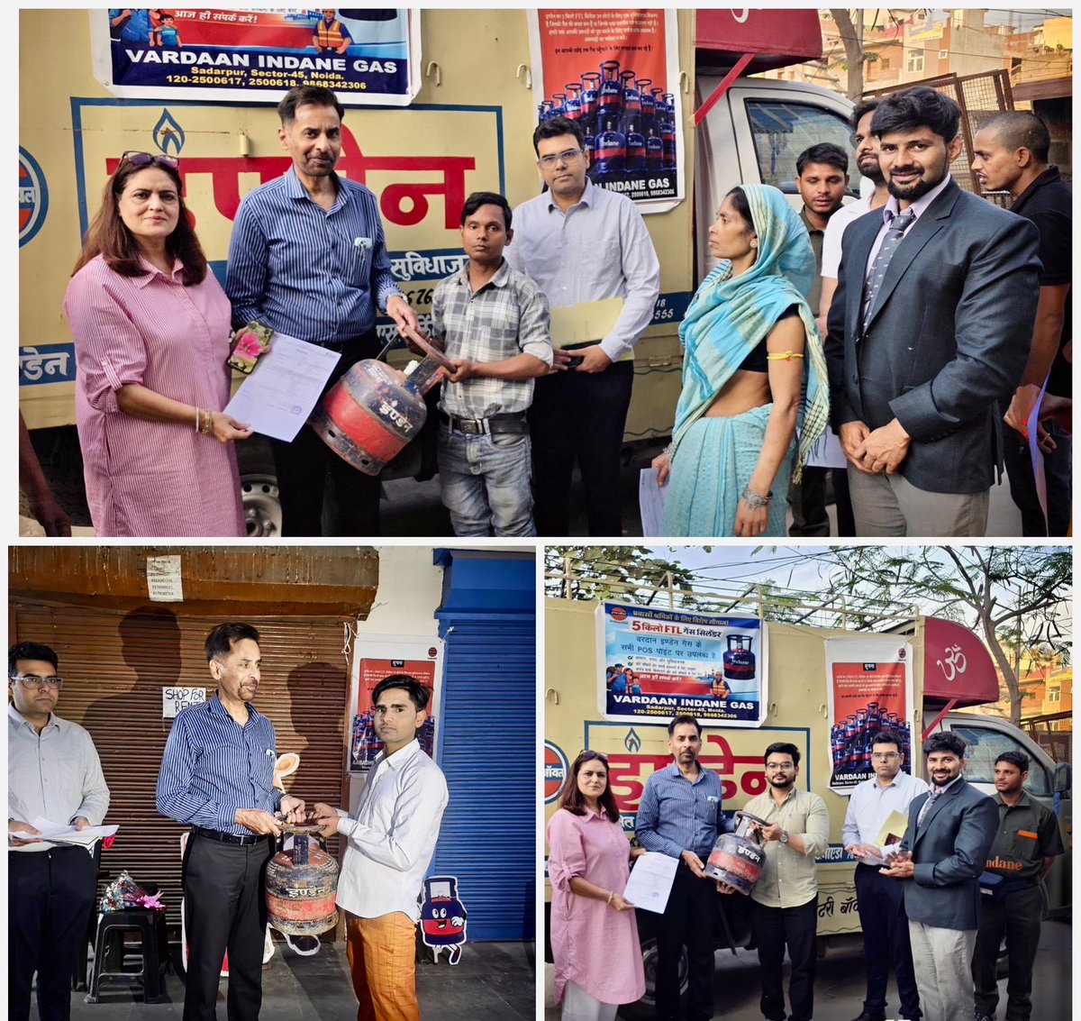 5 kg FTL cylinders were distributed to migrant labourers yesterday by ED &amp; SH, UPSO-2, Shri Rajiv Shreshta, at Vardaan Indane and Aaradhika Indane, Noida, to promote easy and convenient access to LPG among the target group.
#IndiaDelivers
#EnergyofIndia #AlwaysOnDuty
#Indianoilcl