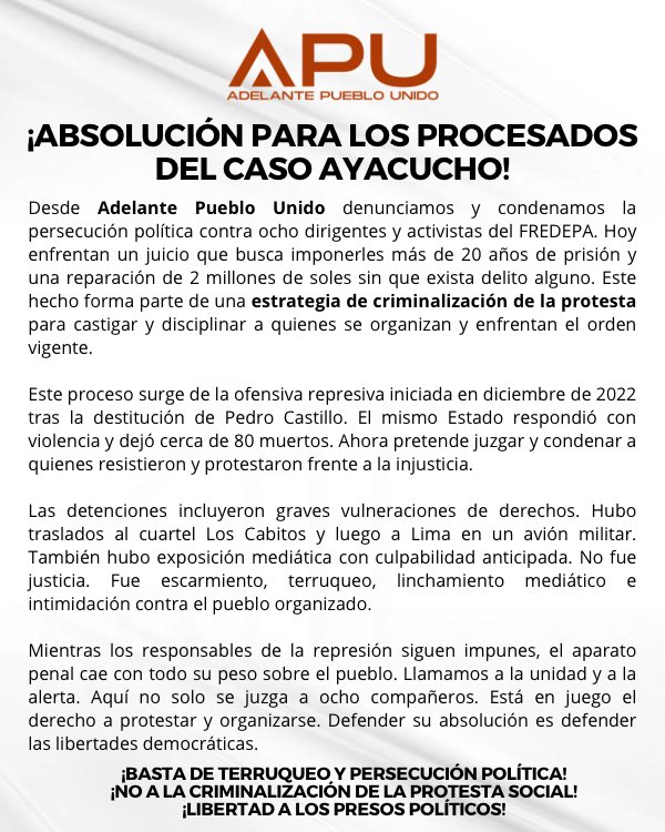 Adelante Pueblo Unido tweet media