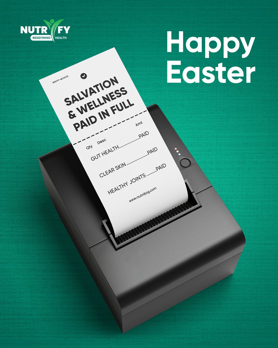 NutrifyNigeria's tweet image. New beginnings. Renewed strength. Restored hope.
Happy Easter to all our Christian community around the world.
May this season bring you renewed energy inside and out. 💚

#nutrify #redefiningHealth
#wellnessallround #eastersunday #resurrection