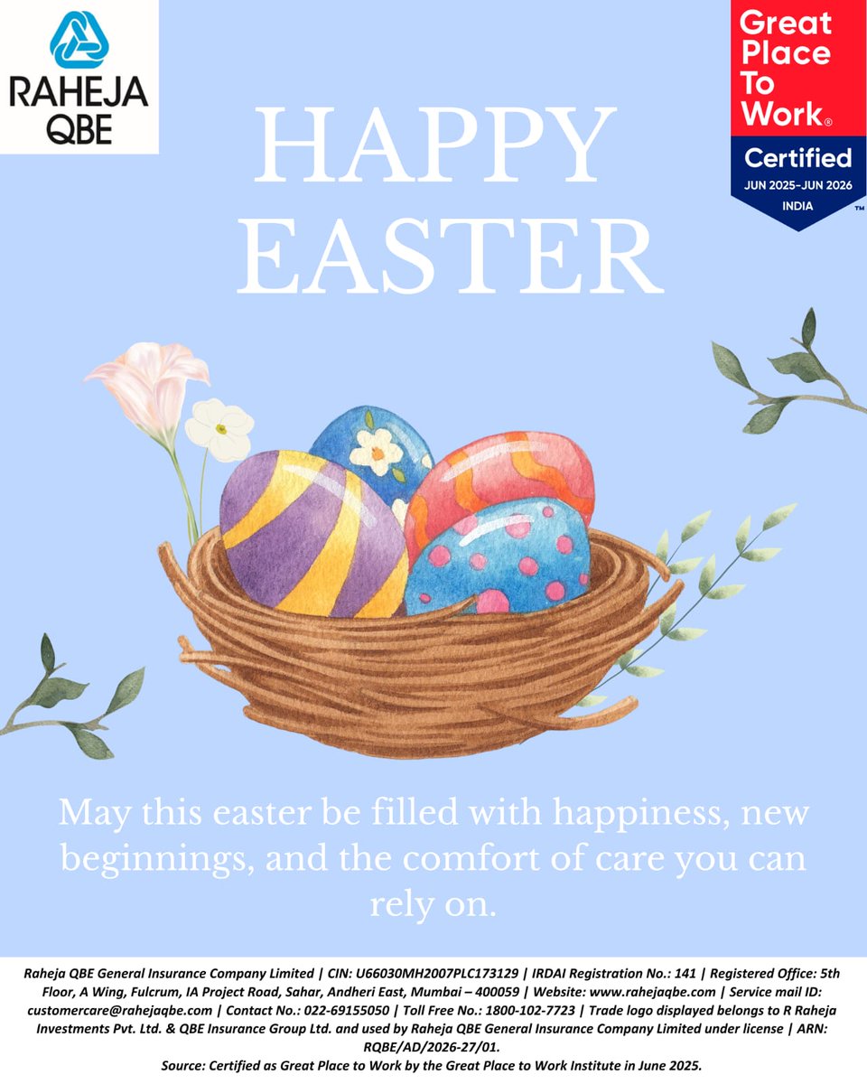 RQBEGI's tweet photo. Bright days, fresh hopes, and protection that never takes a break—Happy Easter!

#HappyEaster #Easter2026
#EasterVibes #EasterCelebration
#EasterSunday https://t.co/5P0pDtIft9