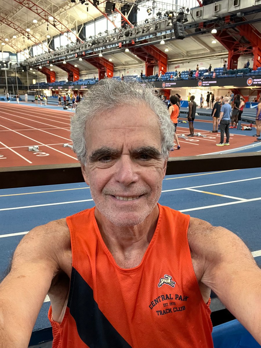 DoctorPodcasts's tweet photo. RUNNING/RACING Interlude 29:
Ran 1-mile race at indoor 200 meter NY Armory track today w/ @CentralParkTC. Age is catching up with me. Did it in 8:02, 4 seconds slower than same track 2 weeks ago😢See below for previous 1-mile results:
3/20/26 (200m indoor track)> 7:58
2/12/26 (200m indoor track)> 8:05 
9/7/25 (5th Ave. Mile outdoor)> 7:43  
5/23/25 (200m indoor track)> 8:39  
5/2/25 (400m outdoor track)> 8:33  
3/8/25 (200m indoor track)> 8:41