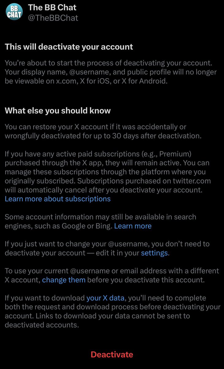 The BB Chat tweet media