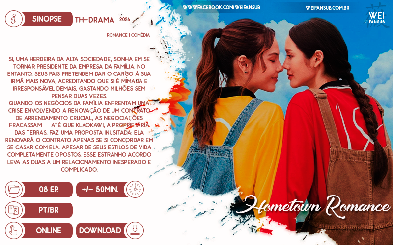 WeiFansub's tweet image. #LANÇAMENTO | HOMETOWN ROMANCE
Bora de GL made in roça? Si foi criada como uma princesinha e faz jus a sua criação, sendo suuuper patricinha. Mas ela fica indignada ao ver q o pai tá querendo deixar a irmã mais nova dela, Song, assumir as rédeas dos negócios dele. Então,