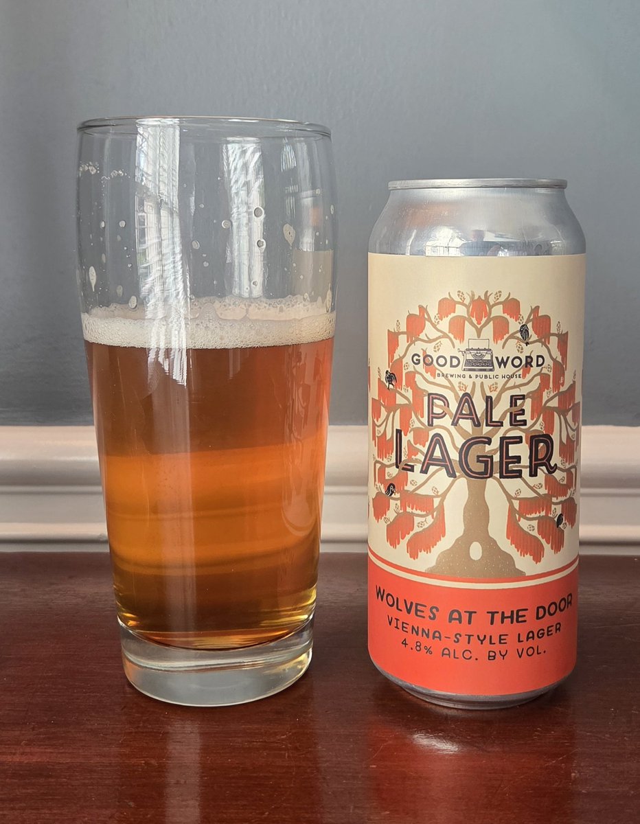 LetUsDrinkBeer1's tweet photo. Nice batch of Wolves at the Door Vienna Lager 4.8% from @goodwordbrewing. It seems like it is more clear and brilliant than before but may be all in my head. Great everyday amber lager beer.
Saturday cheers! https://t.co/KJBFqK6Tfe