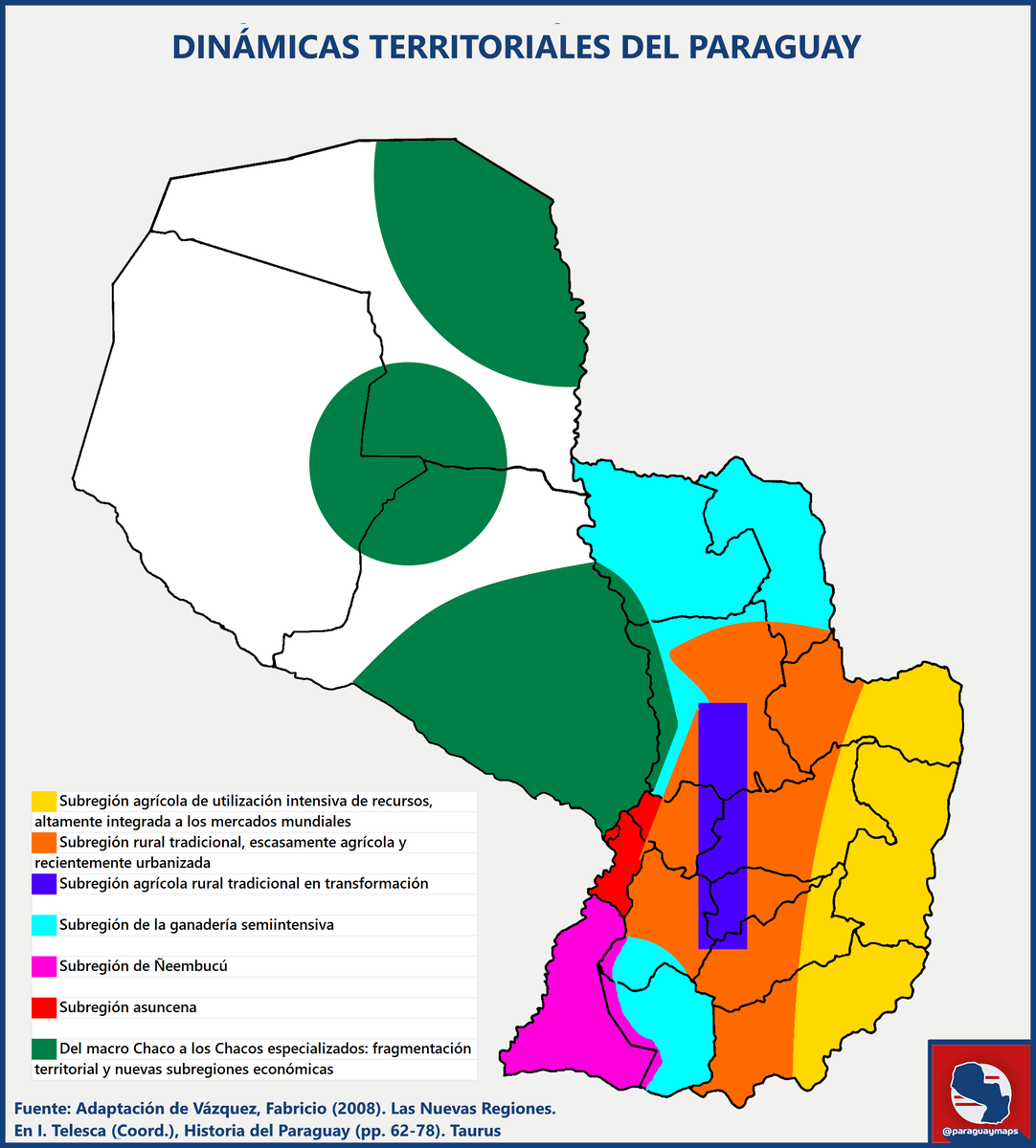 paraguaymaps's tweet photo. Dinámicas territoriales del Paraguay. https://t.co/AGkZ2ackoN