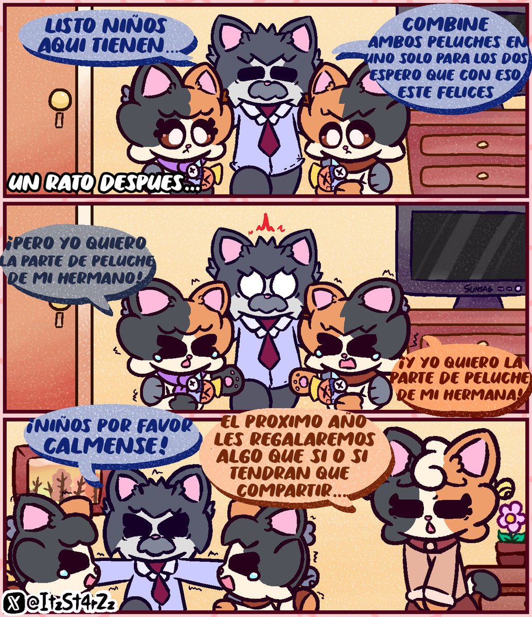 igualmente en español jeje 🖤🧡 :3
'Crossworld Fellows' Mini-comic 6

¡Problemitas de Gemelos! 😾

#oc #comic #originalcharacters #originalcharacterart #digitalart #art #draw #drawing #ocart #occomic #furry #furryart #funny #cute #adorable #cat #kitty #calicocat