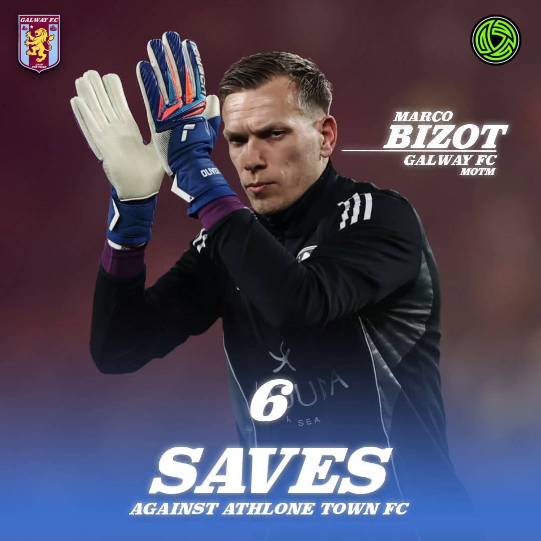GalwayFC_'s tweet photo. ✨MARCO BIZOT APPRECIATION POST✨

Bizot registered 6 crucial saves for Galway FC against Athlone Town FC yesterday, earning the Galway FC MOTM award.🛡️

We head back to face Athlone Town FC away next Friday in hopes of a comeback to reach the League of Ireland Cup Final.🇱🇻 https://t.co/BLlVvzigfu