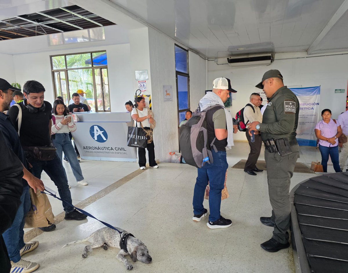 PoliciaVaupes's tweet photo. La @PoliciaColombia instaló un #Mitu stand informativo en el Aeropuerto Alberto León Bentley, orientando a turistas nacionales y extranjeros.
También se realizaron verificaciones y solicitud de antecedentes a personas.
@ProteccionPonal
#SemanaSantaSegura
#S2D
#DiosYPatria https://t.co/fP3byxzSvz