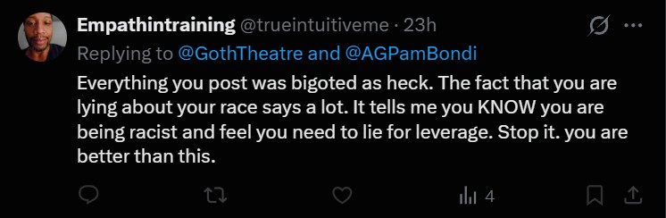 Pussies and cowards like this are a disgrace to all men with penises and spines. 

They talk shit! Start fights, then when you call their bullshit, they post more bullshit, then block your response. 
He accuses me of "lying about my race" as if............but then provides no