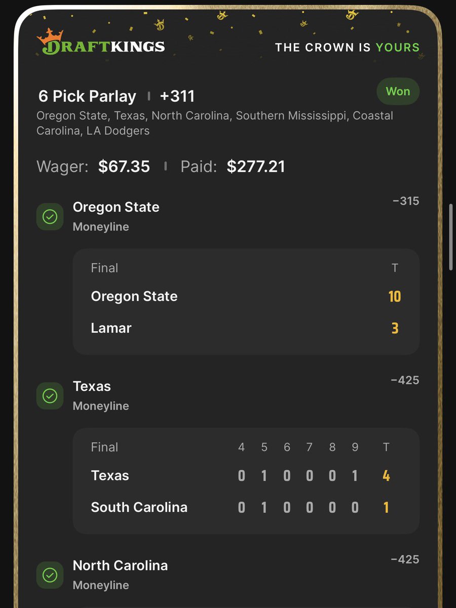 GoldenGambl3's tweet photo. Big winners today, and sometimes you gotta take the cash

Told you someone would homer! 2/3 https://t.co/d4eU8OE3Bd