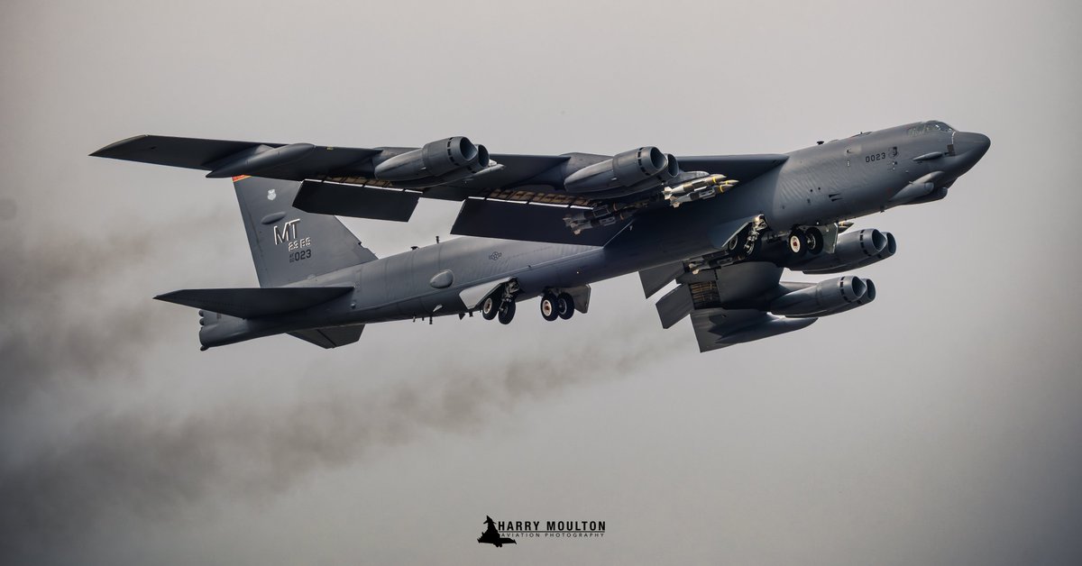 havoc_aviation's tweet photo. 🇺🇸GLOBAL STRIKE COMMAND🌍
B-52H Stratofortress 61-0023 "Bomber Barons", departs RAF Fairford as DOSS 26, 22 March 2026
#fairford #b52 #globalstrikecommand #boeing #canon #usairforce https://t.co/6umSqhcEvx