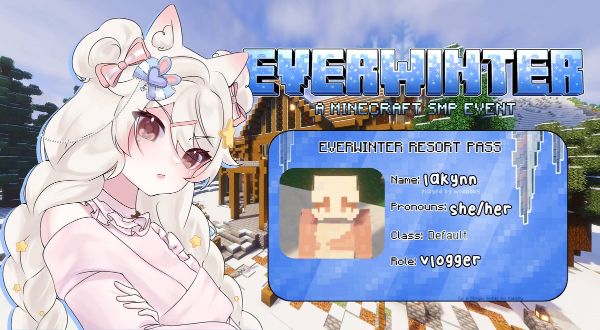 moonbugvt's tweet image. "ughhh, i swear i was supposed to be in vip! whatever, this place will be full of good content!"

❄️ meet lakynn, your irl vlogger/streamer on april 17th in #everwintersmp @ 1pm pst !!