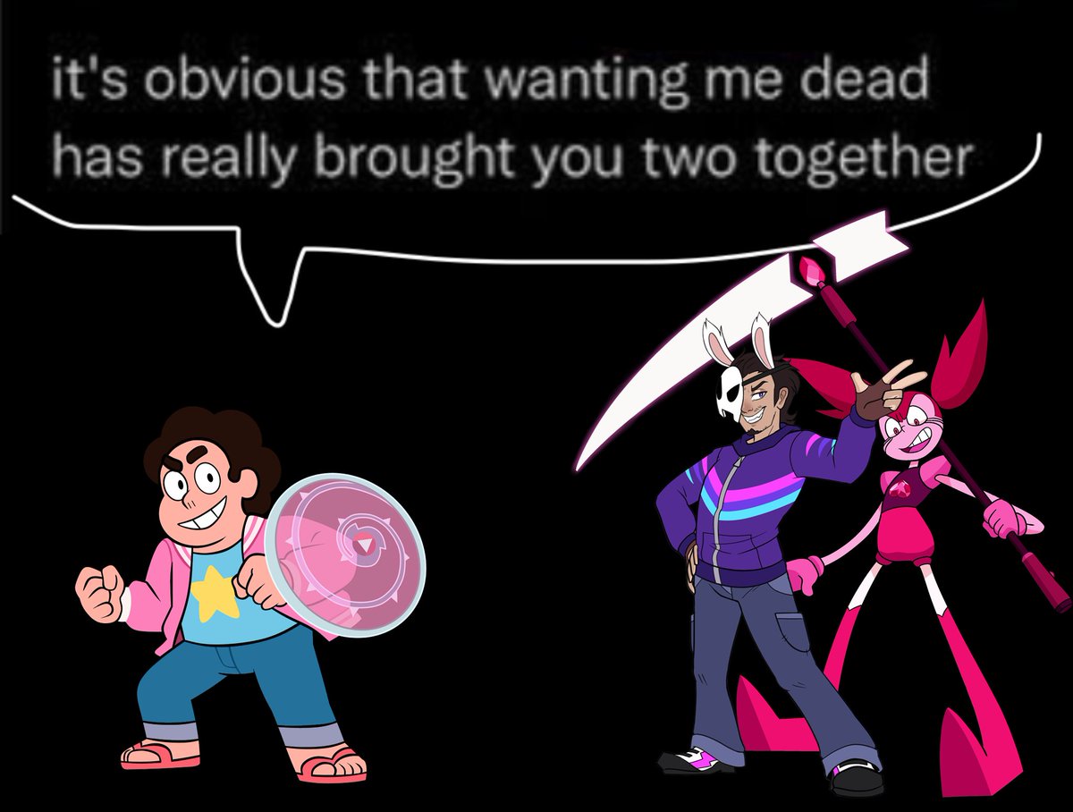 GemsAndMayhem's tweet photo. Dude idk where all the SU RP blogs are coming from but like UHHHHHH HELLO THERE SU FANS AND FRIENDS
IM GEMS I CAUSE PROBLEMS ON PURPOSE AND IM FROM ANOTHER ALTERNATE REALITY, WHATS UP #Gems4MVS #StevenUniverseFuture #SUFuture https://t.co/nfAkJVNWrv