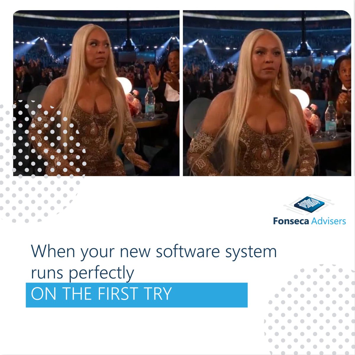 FonsecaAdvisers's tweet photo. ⭐ When your software runs perfectly on the first try – that’s a Grammy-worthy moment!  https://t.co/7duYkhuDLp ⚙️ #SoftwareSuccess #FonsecaAdvisers https://t.co/408IixOb2B