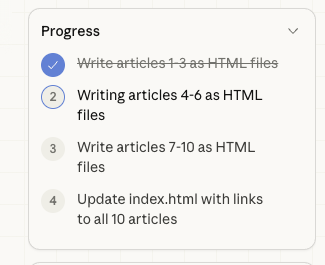 rapgamebobsaget's tweet photo. ask @claudeai to convert article_list.md to individual html files. Model: Sonnet 4.6, add files: article_template.html, article_list.md, index.html.

two weeks ago this would have been a single task

today it uses 26% of session limit https://t.co/13ILVkKwAV