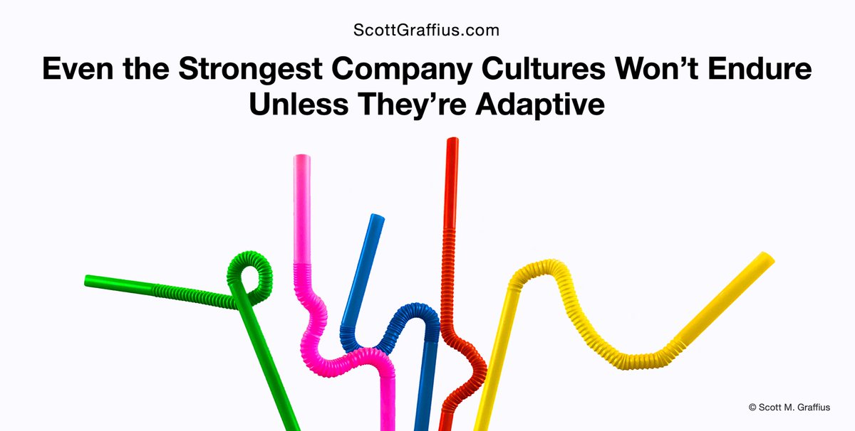 ScottGraffius's tweet image. Even the strongest company cultures won't endure unless they're adaptive  

#Business #Company #Adapt #Adaptive #Agile #Agility #BusinessAgility #OrganizationalAgility #Flexibility #Strategy #Strategic #Leadership #Success
