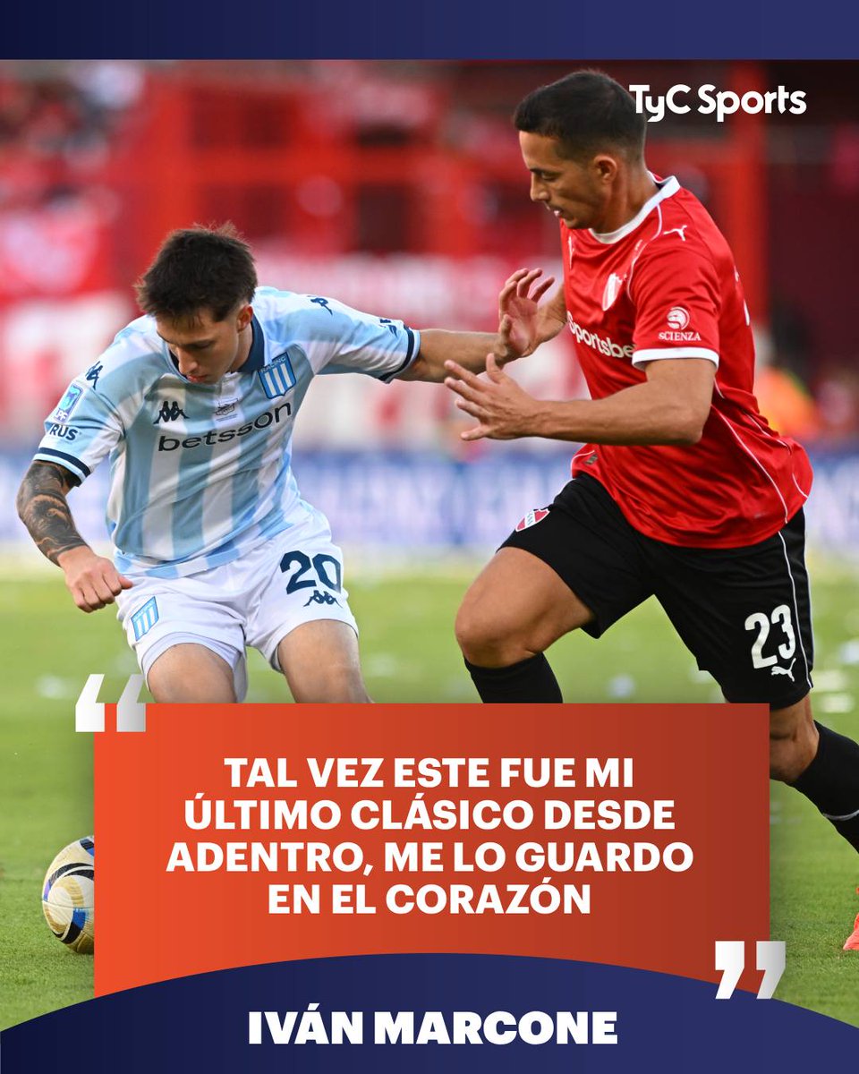 TyCSports's tweet image. "SABÍAMOS QUE LA GENTE NECESITABA ESTE TRIUNFO EN CASA"

Iván Marcone manifestó su alegría tras la victoria vs. #Racing: "Tal vez este fue mi último clásico desde adentro, es un momento muy lindo. Se lo regalamos a la gente".

Además, se refirió al presente de su compañero,