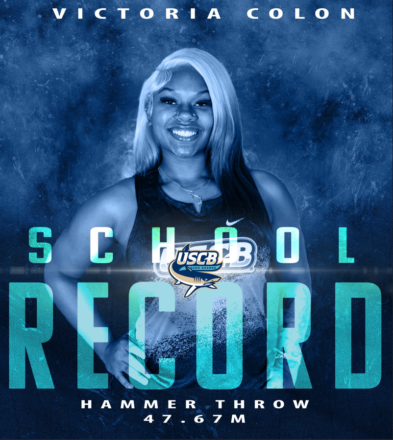 USCBAthletics's tweet image. Record Broken! Congratulations to Victoria Colon for breaking the outdoor @USCBXCTF1  school record in the hammer throw at the Embry Riddle Classic Meet with a mark of 47.67m!
#FINSUP #RECORDBROKEN #USCB