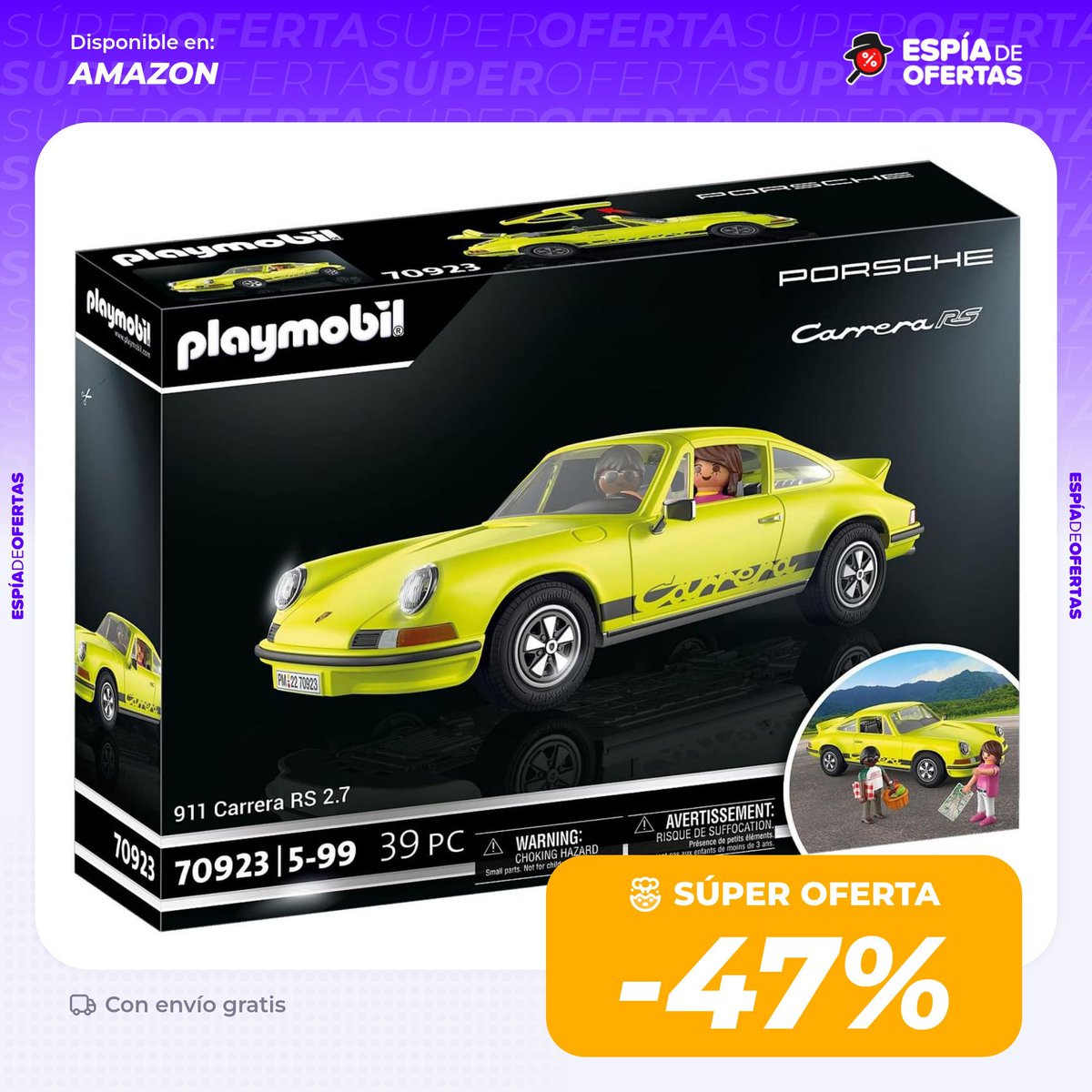 😱 Súper oferta: Porsche 911 Carrera RS de Playmobil, en Amazon

🔗 amzn.to/4c5xTcV

💲 Precio en oferta: $950

↩️ Antes: $1,799

🤑 Ahorras: $849 (47%)
