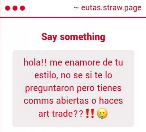 Gracias!! De hecho si, solo que no he terminado la ficha de comishs...Solo acepto paypal jujujuj