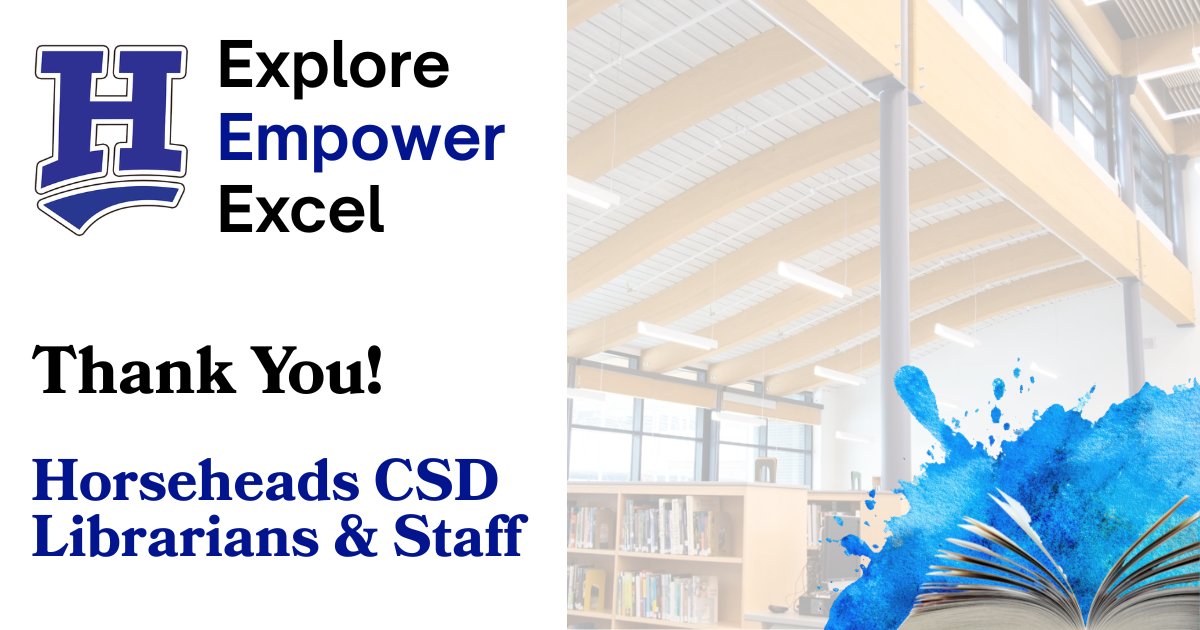 HhdsSchools's tweet photo. Today we celebrate the incredible librarians of the Horseheads School District and their staffs on Librarian Appreciation Day! Thank you for everything you do—we appreciate you today and all year long! #LibrarianAppreciationDay #LibraryMonth #ThankYouLibrarians https://t.co/womNkLKWSf
